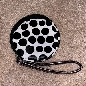 Black Polka dot change/money purse